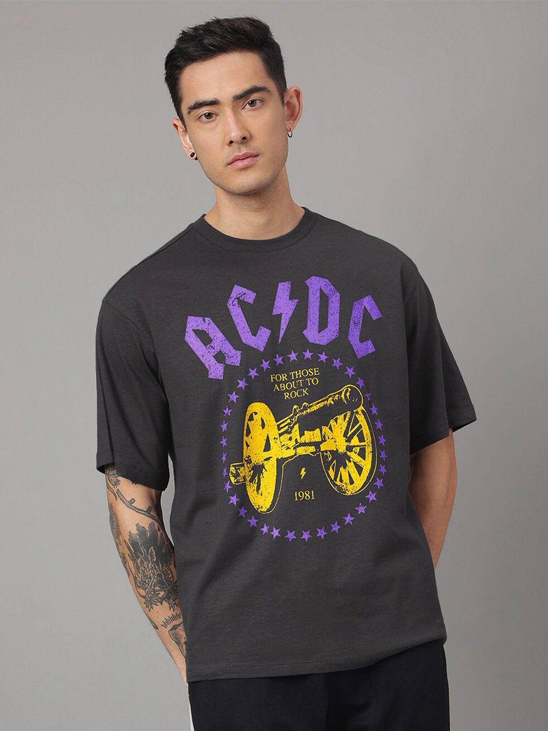 free authority acdc printed relaxed fit cotton t-shirt