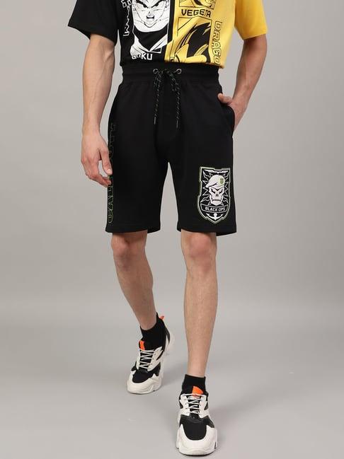 free authority black slim fit call of duty printed shorts