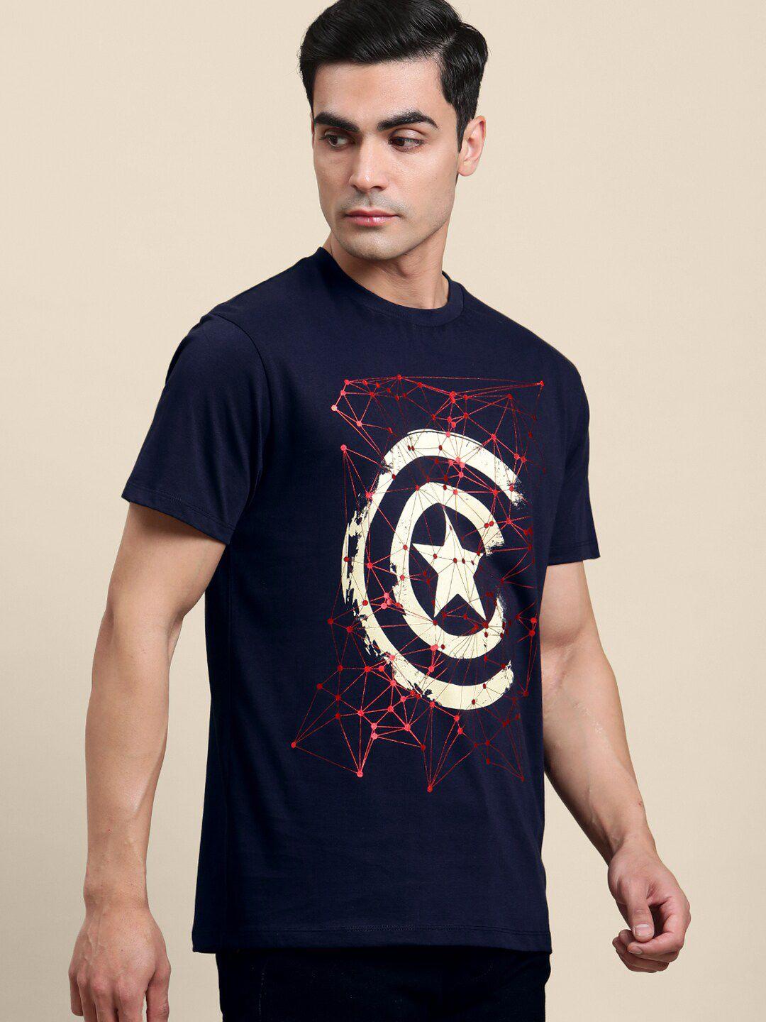 free authority captain america printed cotton t-shirt