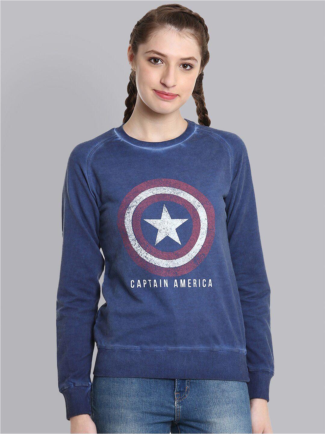 free authority captain america printed pullover sweatshirt