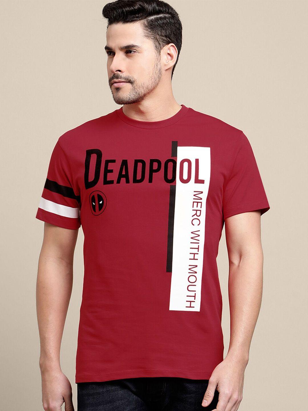 free authority deadpool printed pure cotton t-shirt
