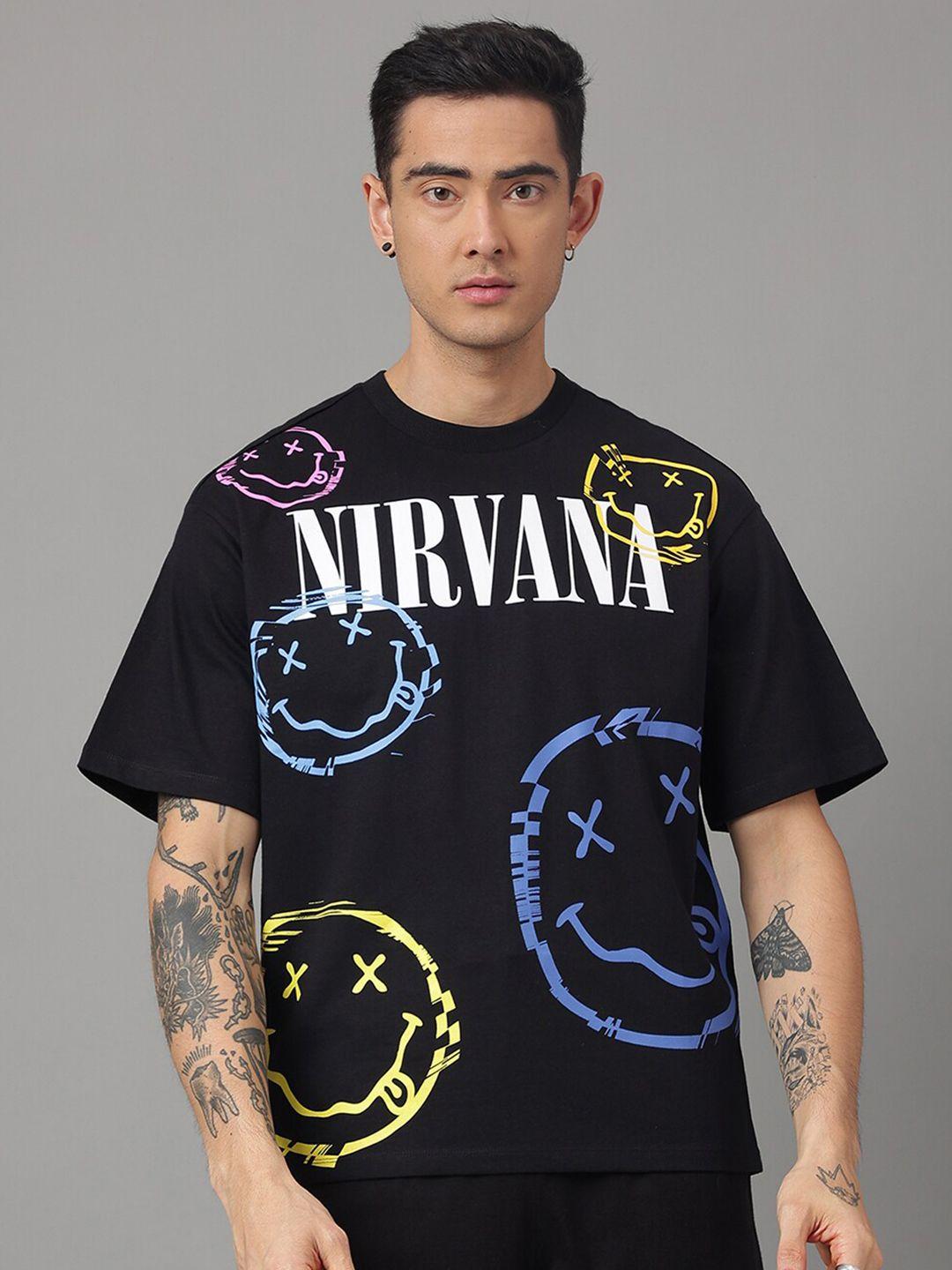 free authority graphic printed drop shoulder sleeves cotton loose fit t-shirt