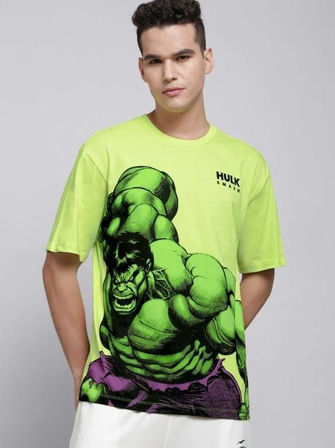free authority green cotton regular fit printed t-shirt