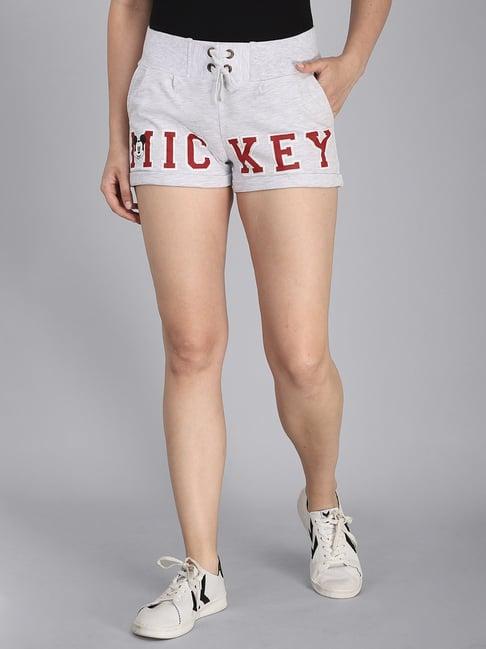 free authority grey cotton graphic print shorts