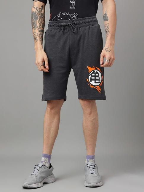 free authority grey regular fit dragon ball z printed shorts