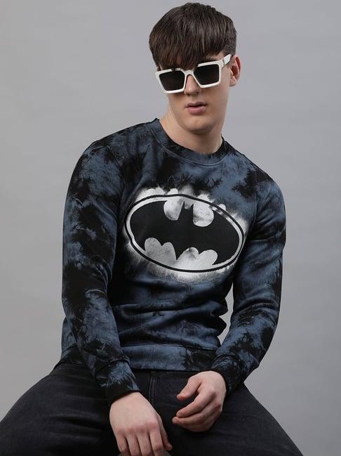 free authority grey slim fit batman printed sweatshirt