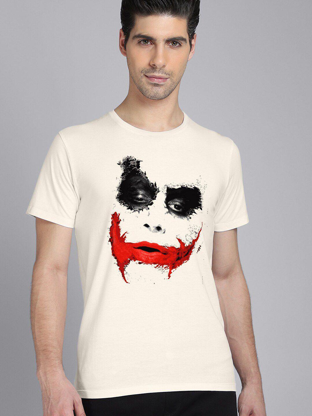 free authority joker men off white & black printed t-shirt