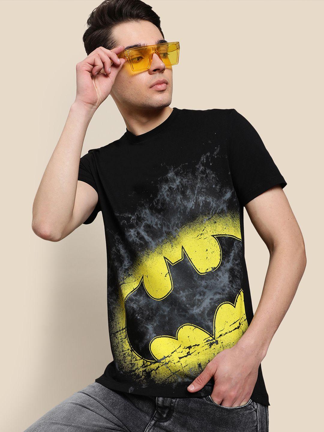free authority men batman printed round neck cotton t-shirt