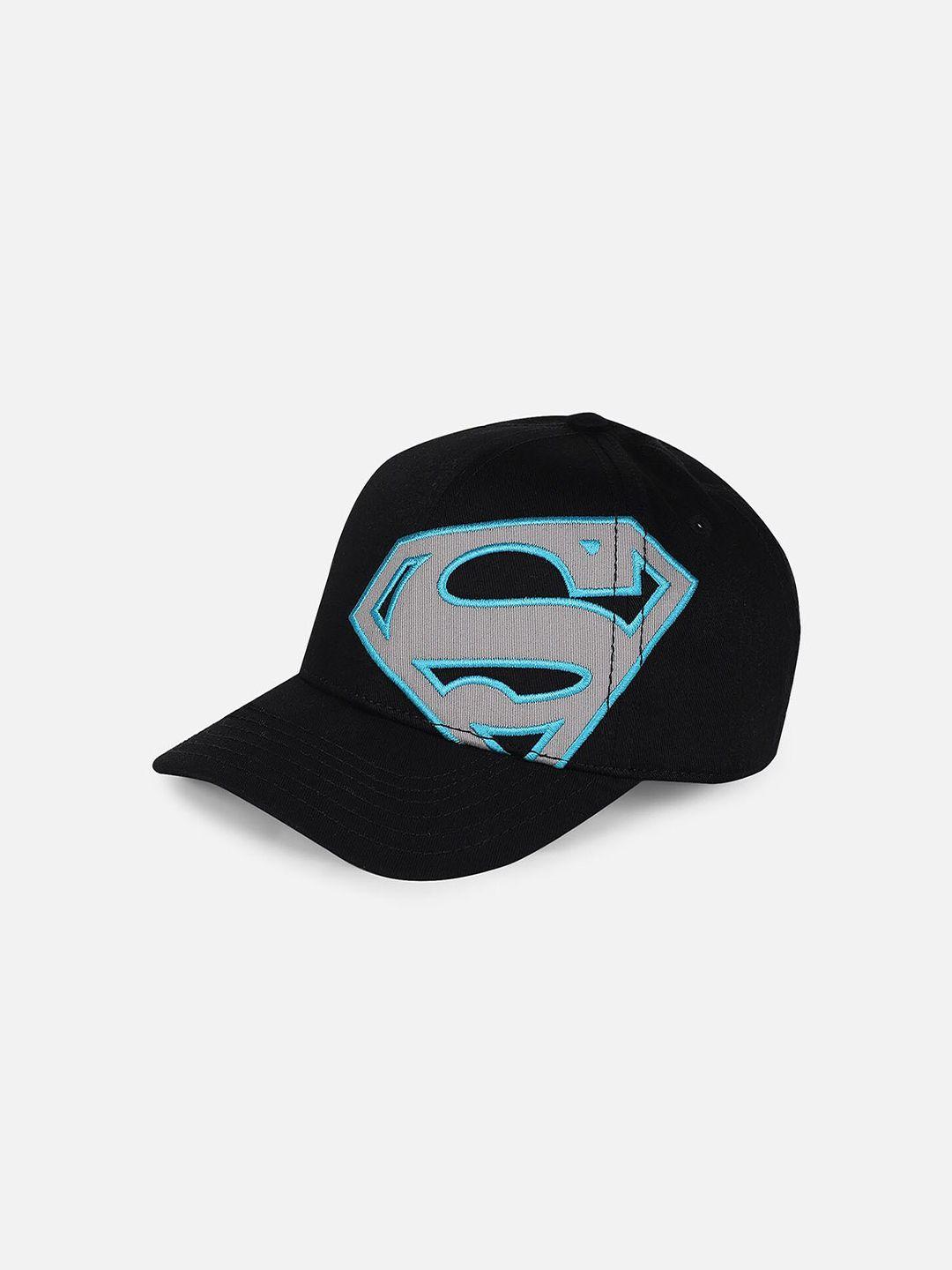 free authority men black & grey superman embroidered pure cotton baseball cap