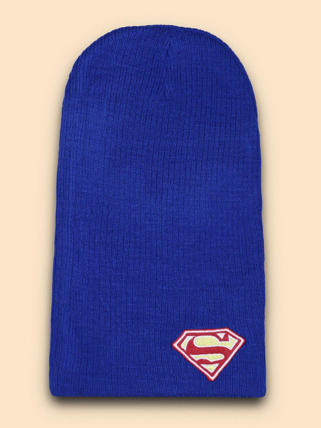 free authority men blue & red solid superman beanie