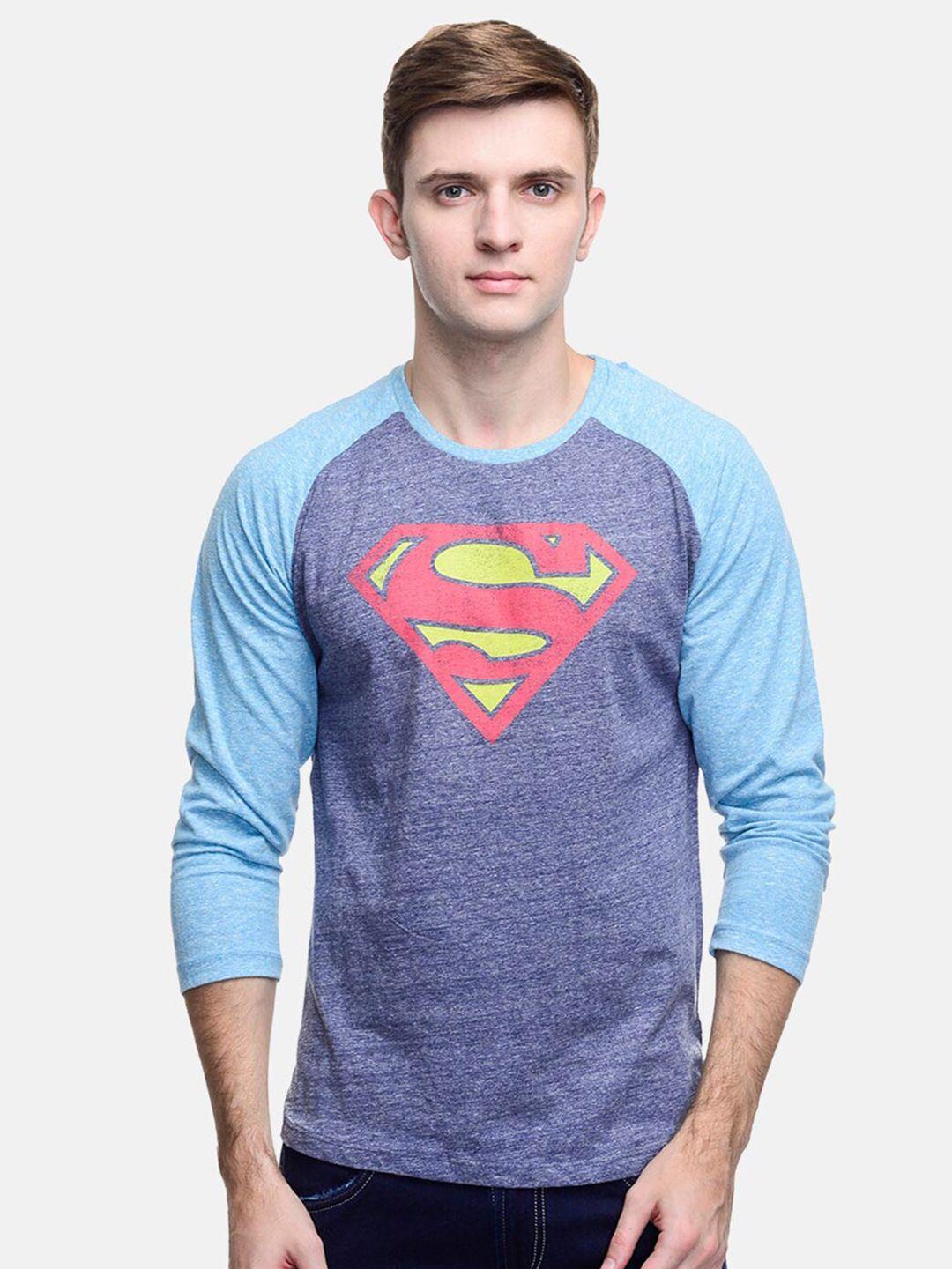 free authority men blue & red superman printed t-shirt