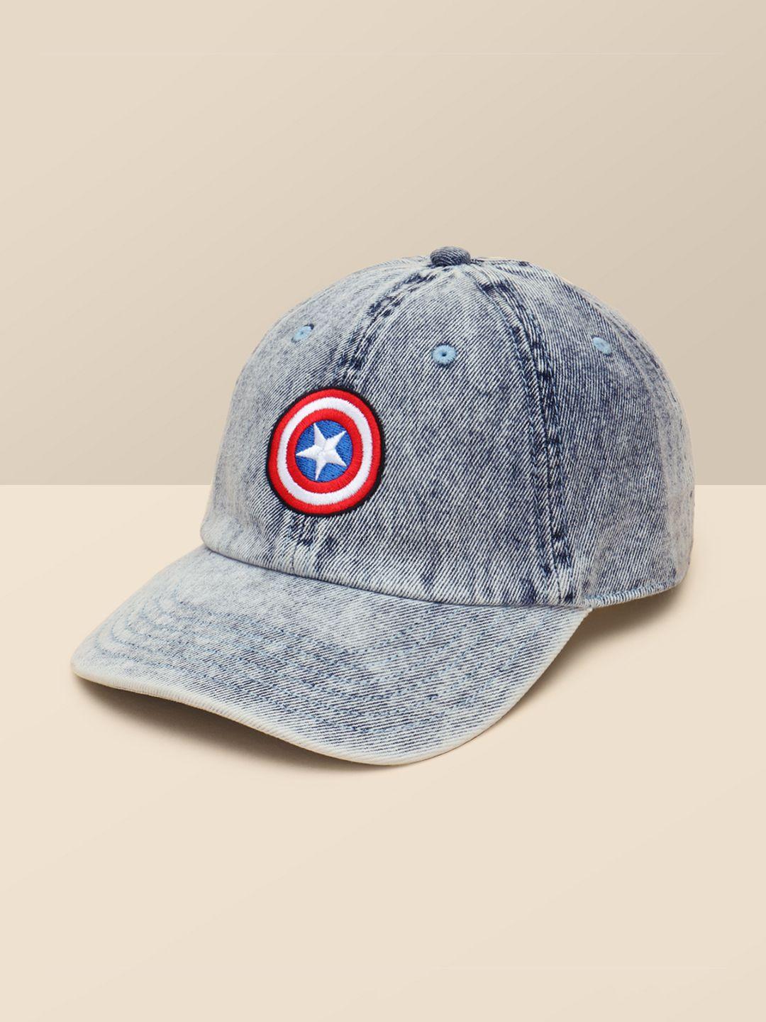 free authority men captain america denim printed visor cap