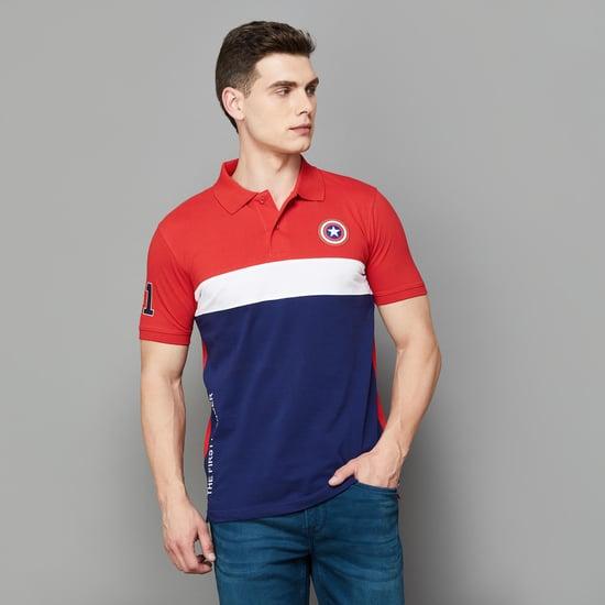 free authority men colourblocked polo t-shirt