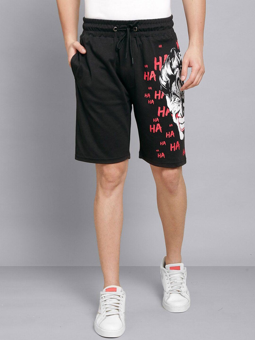 free authority men joker printed mid-rise shorts