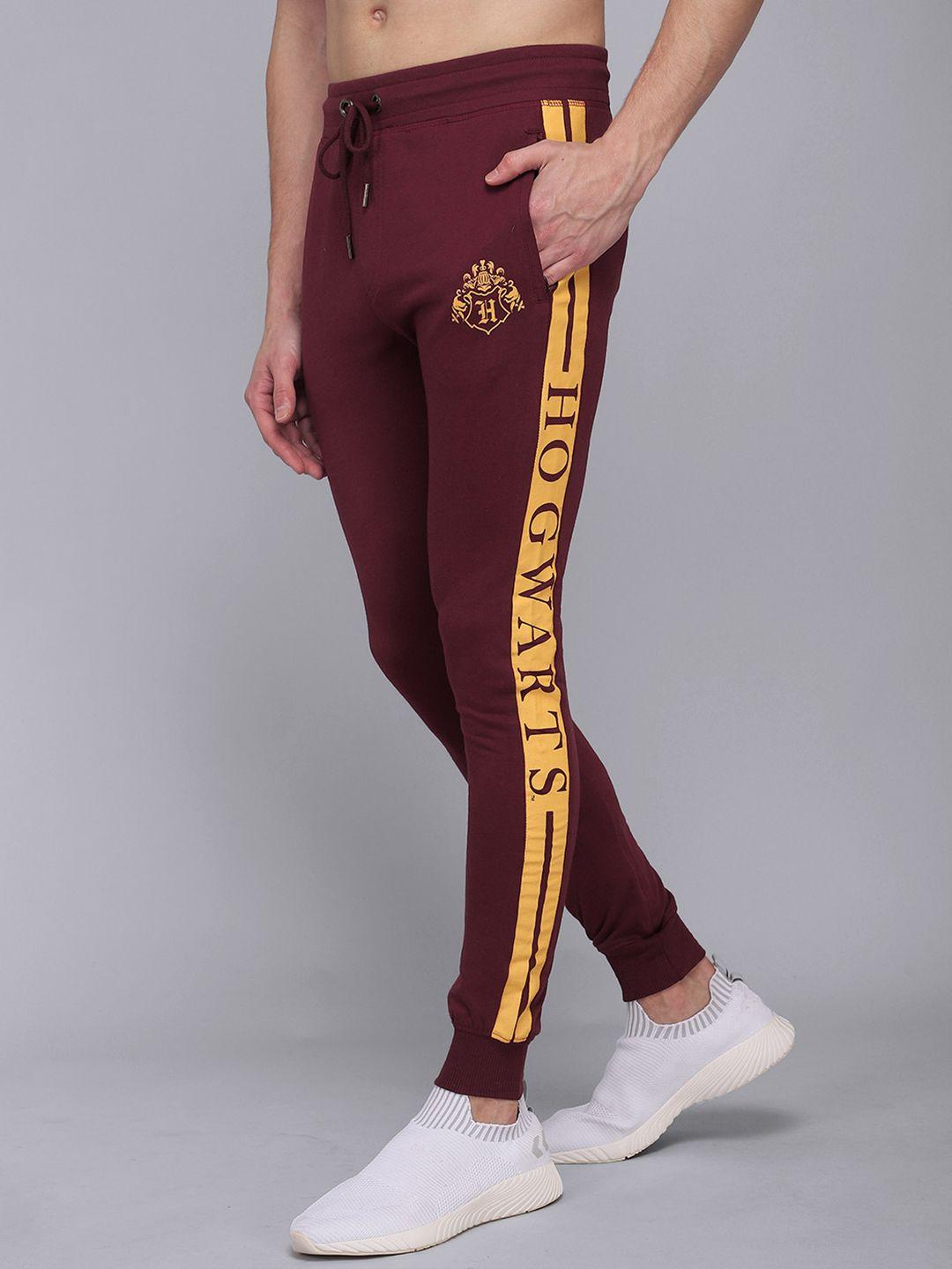 free authority men maroon harry potter printed pure cotton joggers