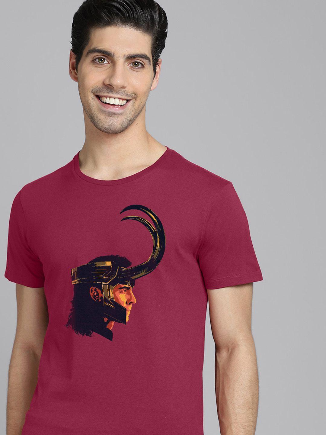 free authority men maroon loki printed t-shirt