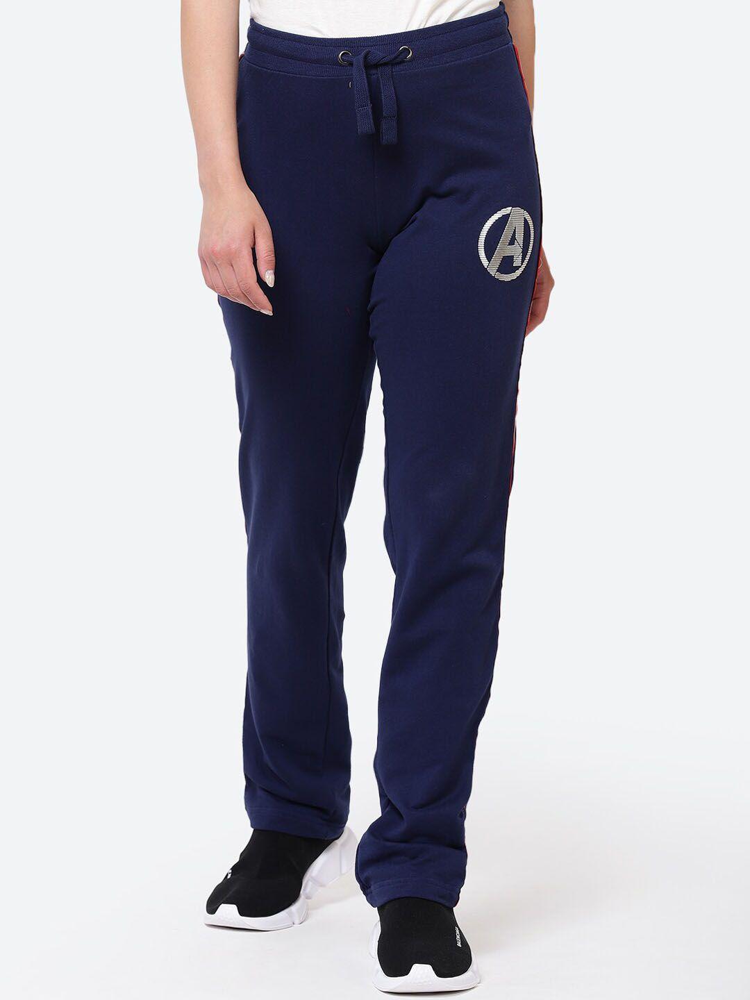 free authority men navy blue avengers printed track pants