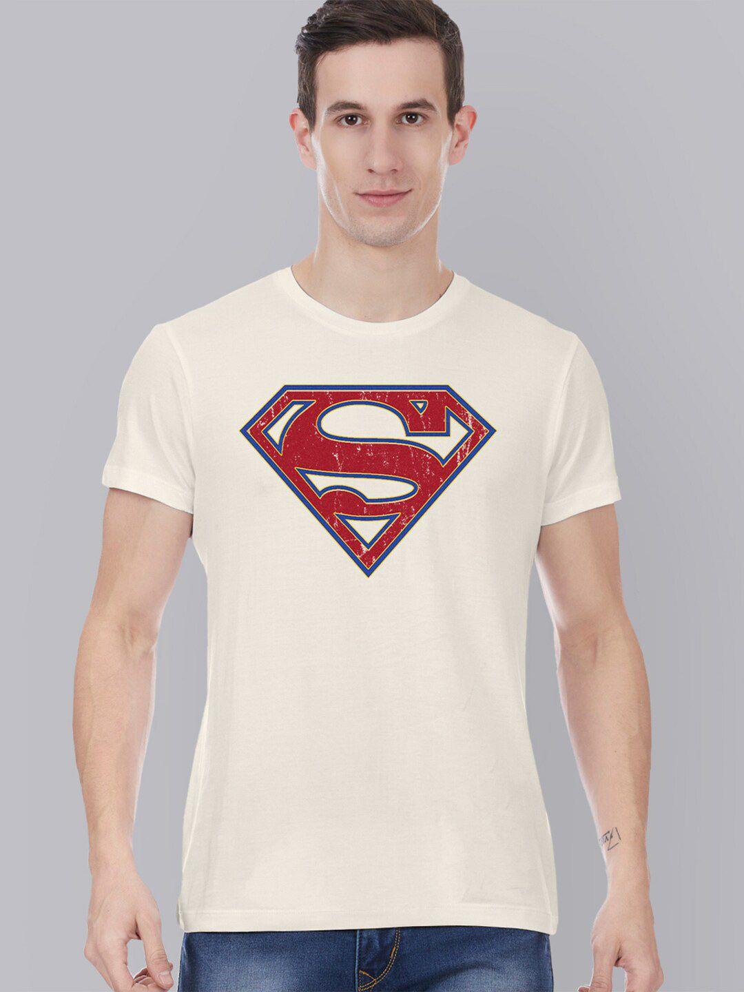 free authority men off white & red superman printed t-shirt