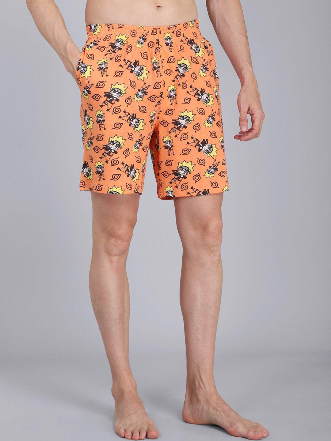 free authority men orange pure cotton printed boxers