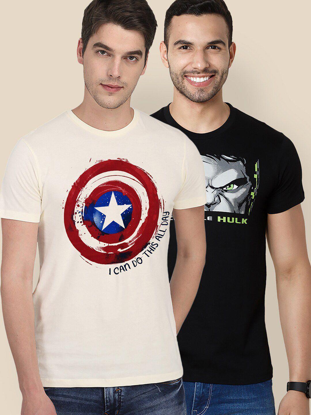 free authority men pack of 2 marvel print cotton t-shirts