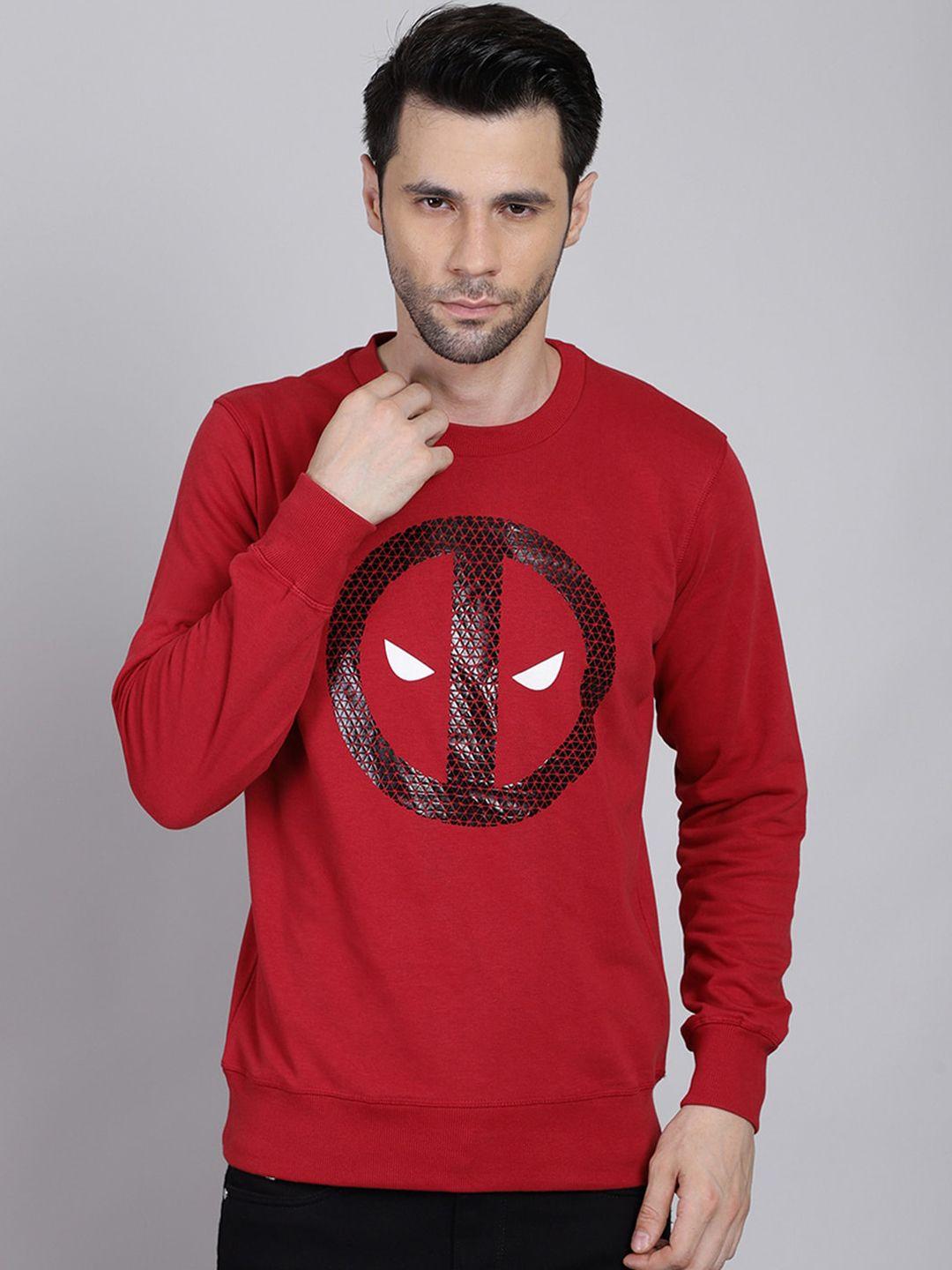 free authority men red deadpool printed sweatshirt