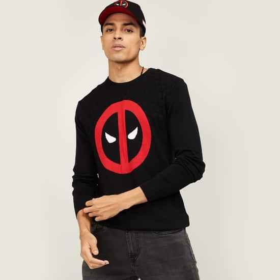 free authority men textured full sleeves sweater