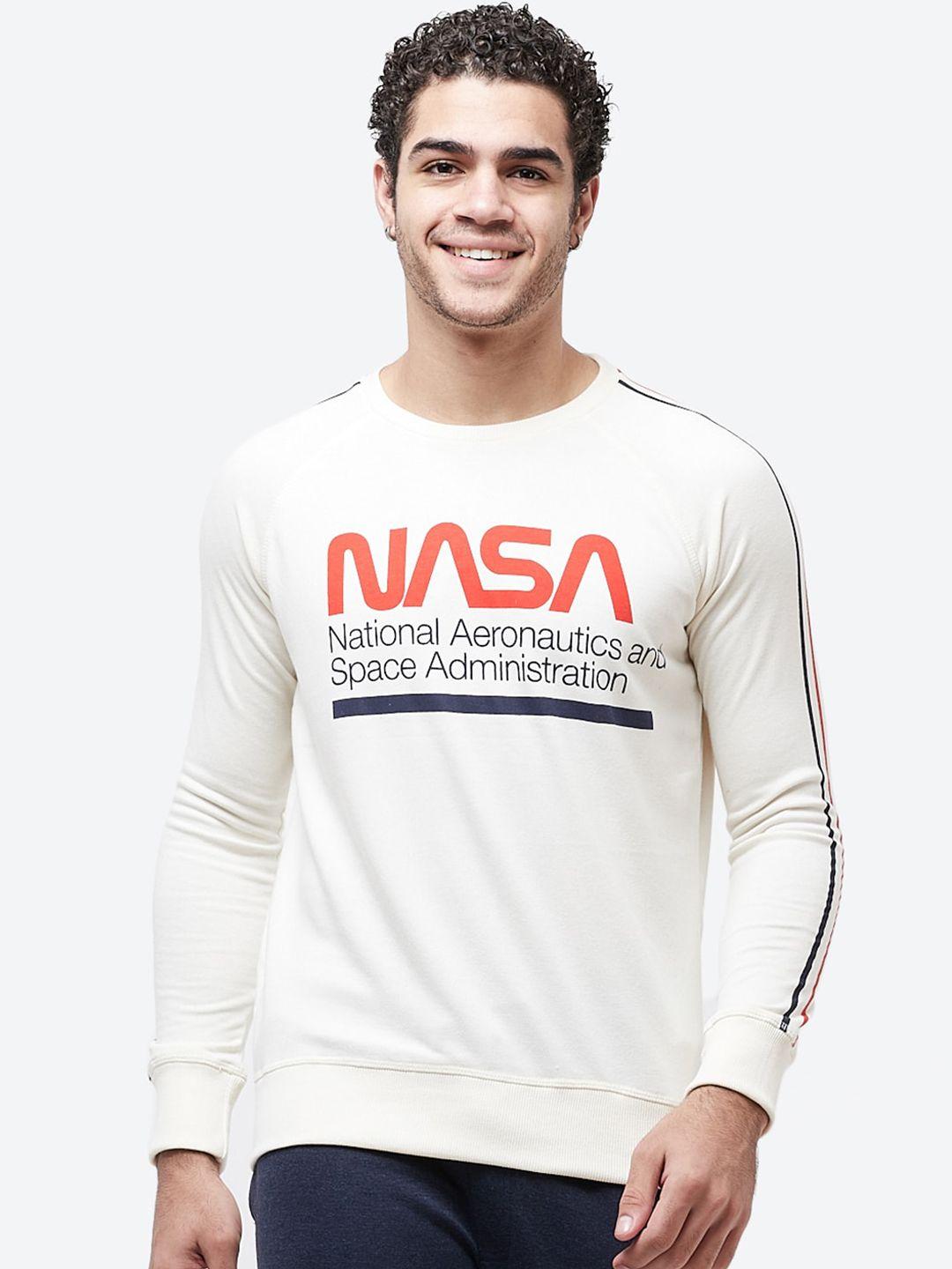 free authority men white nasa printed sweatshirt