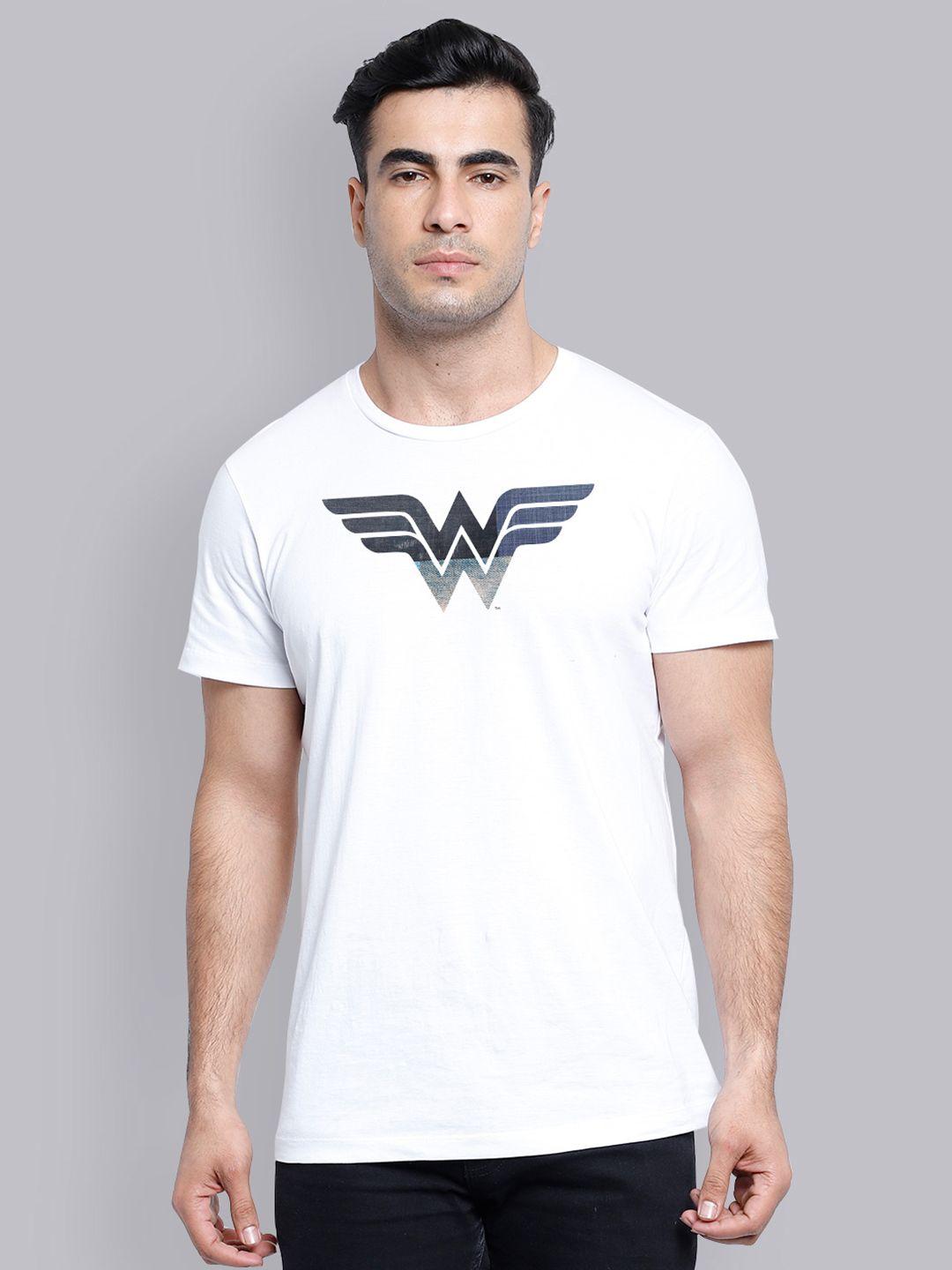 free authority men white wonder woman printed round neck t-shirt