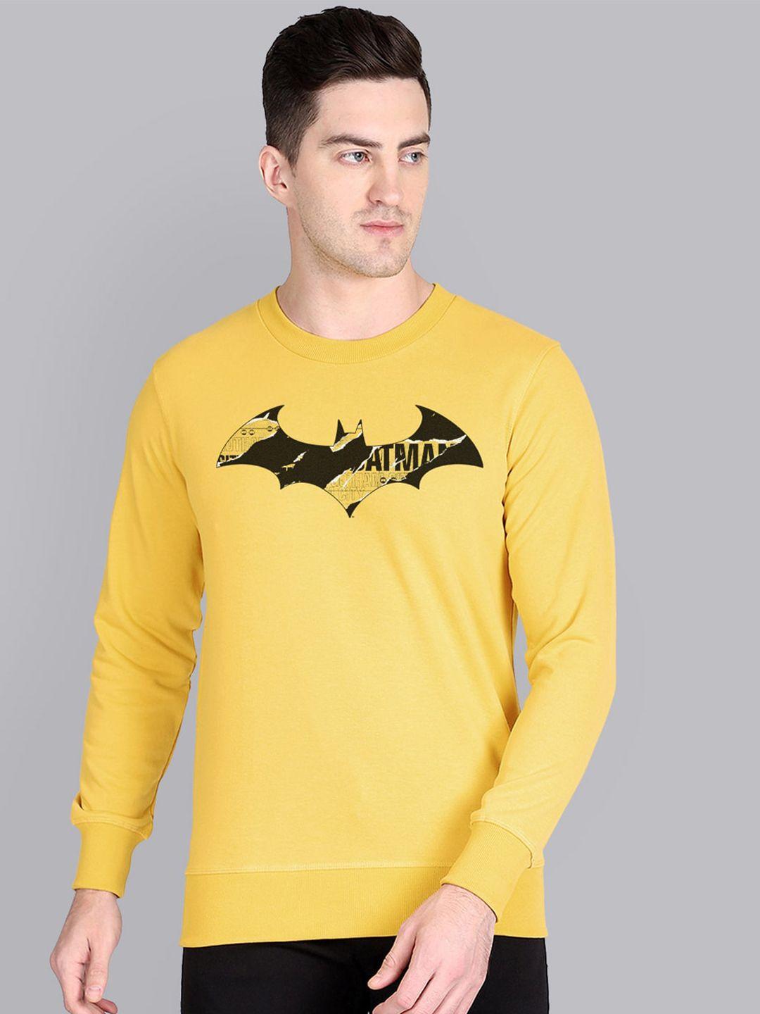 free authority men yellow batman printed sweatshirt