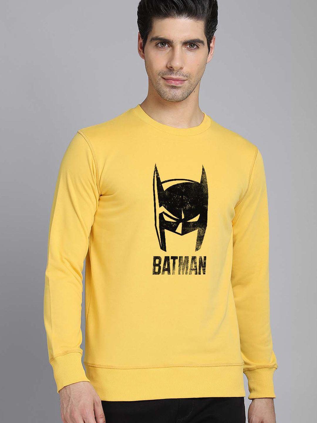 free authority men yellow batman printed sweatshirt