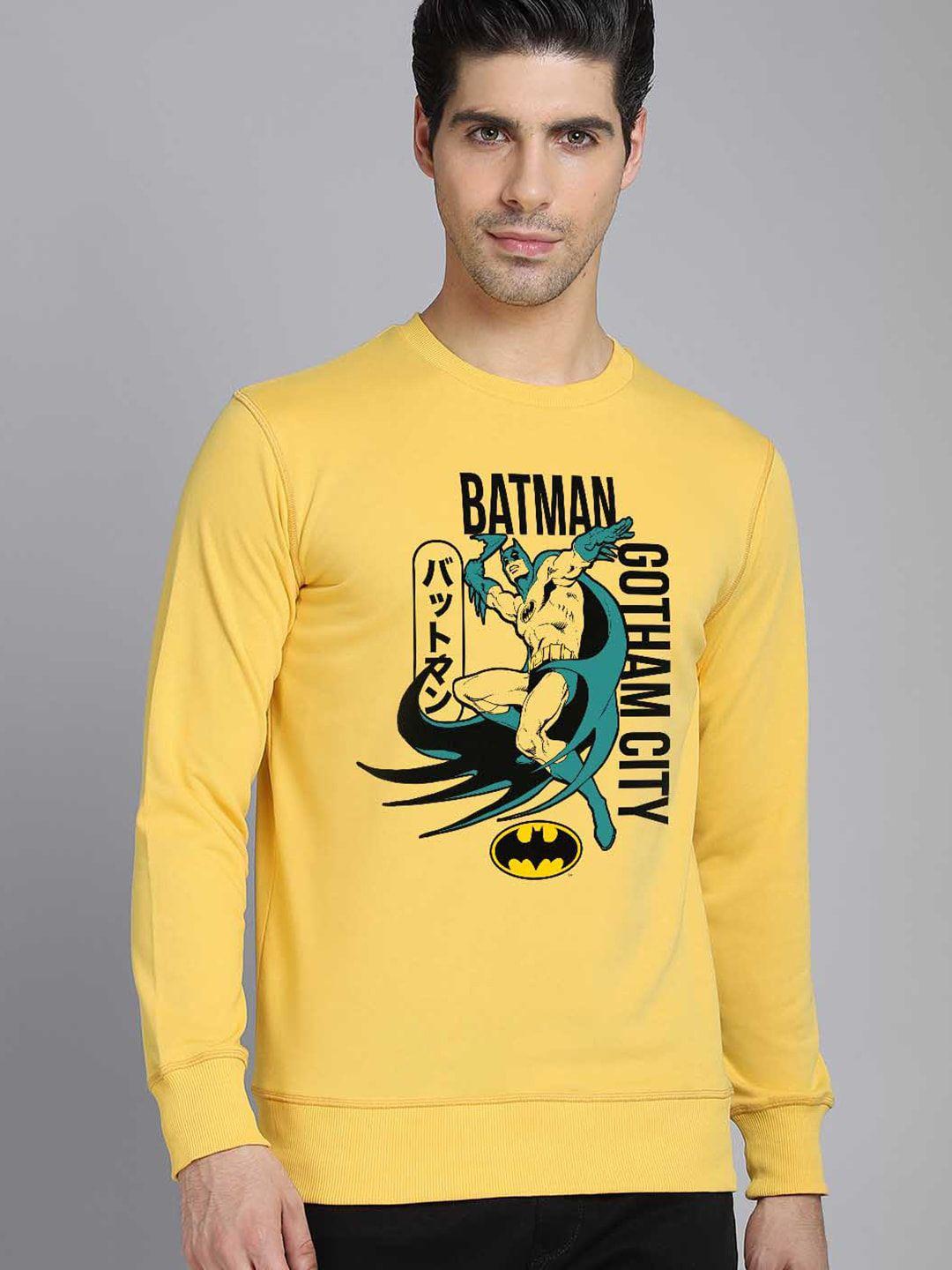 free authority men yellow batman printed sweatshirts