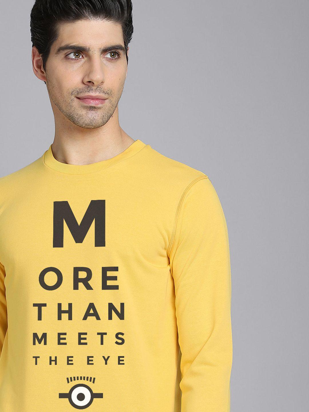 free authority men yellow minions printed sweatshirt
