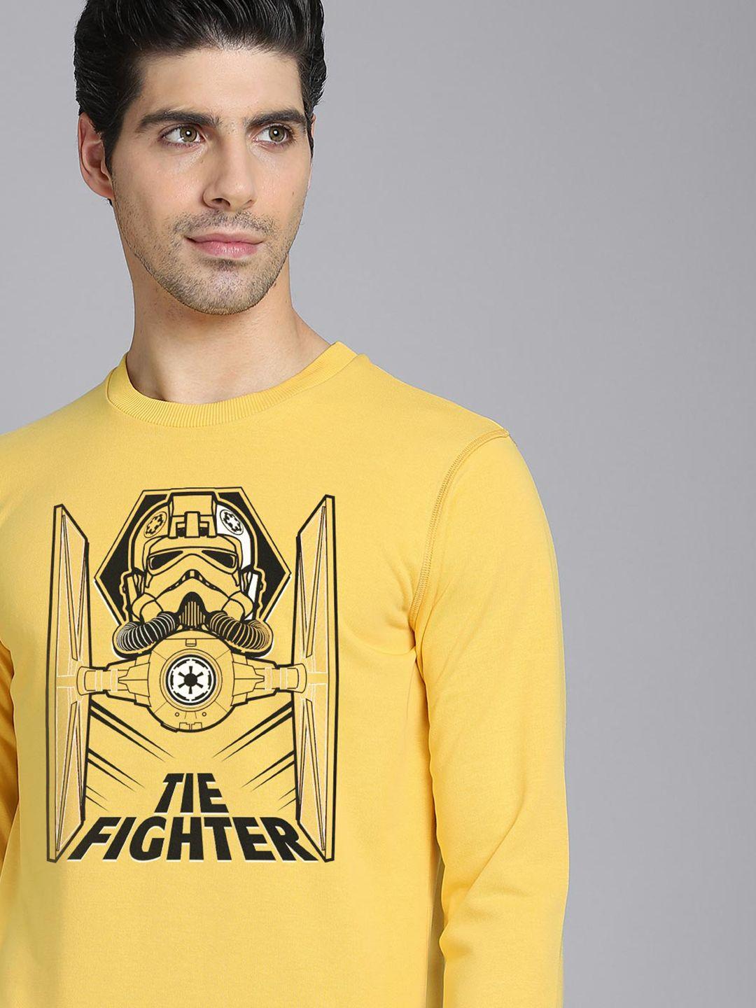 free authority men yellow star wars printed sweatshirt