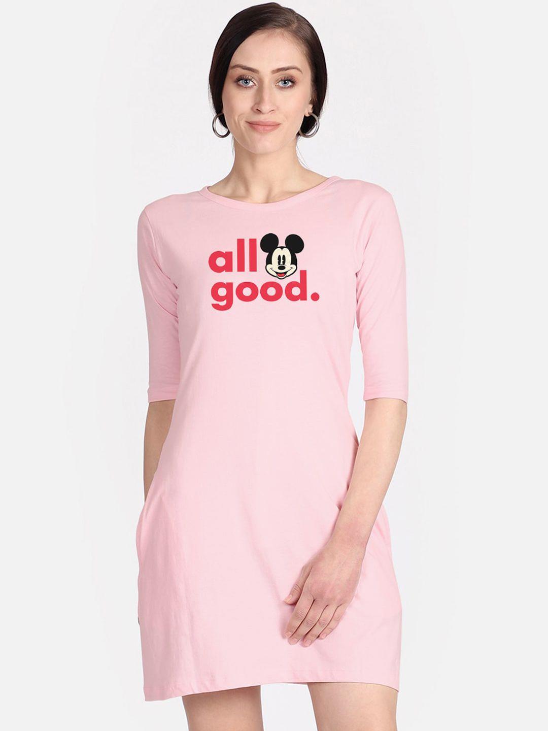 free authority mickey & friends pink print t-shirt dress