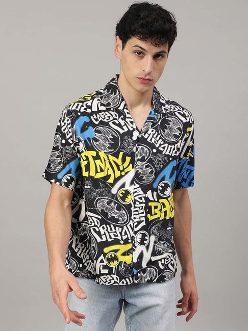 free authority multicolor regular fit batman printed shirt