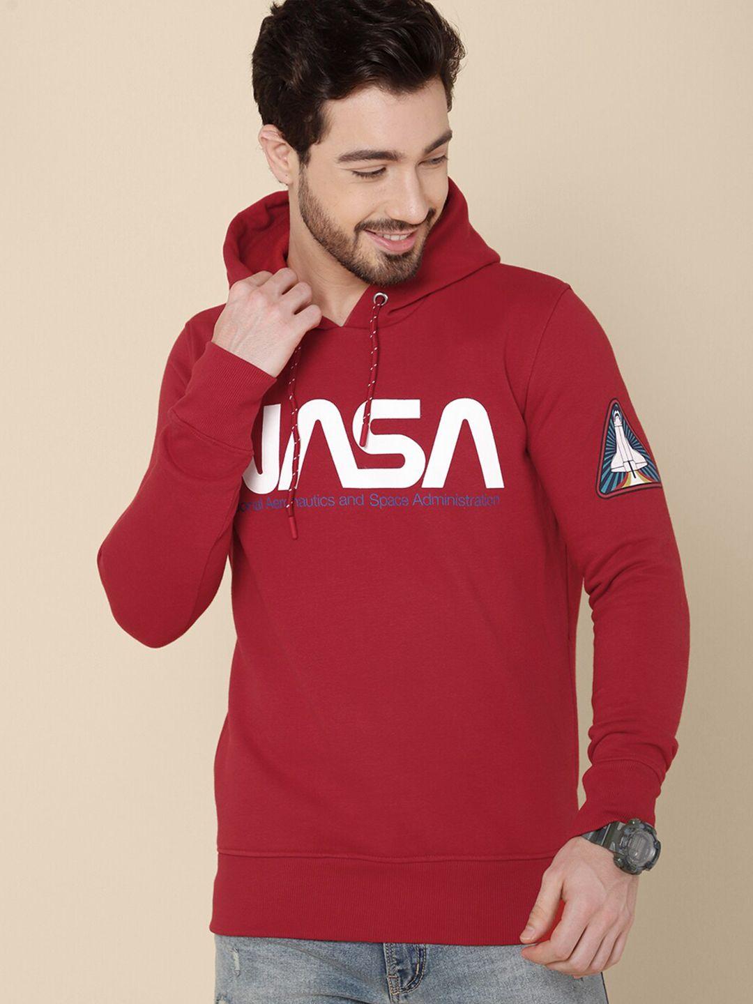 free authority nasa printed hooded pullover