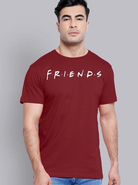 free authority printed friends red t-shirt for men