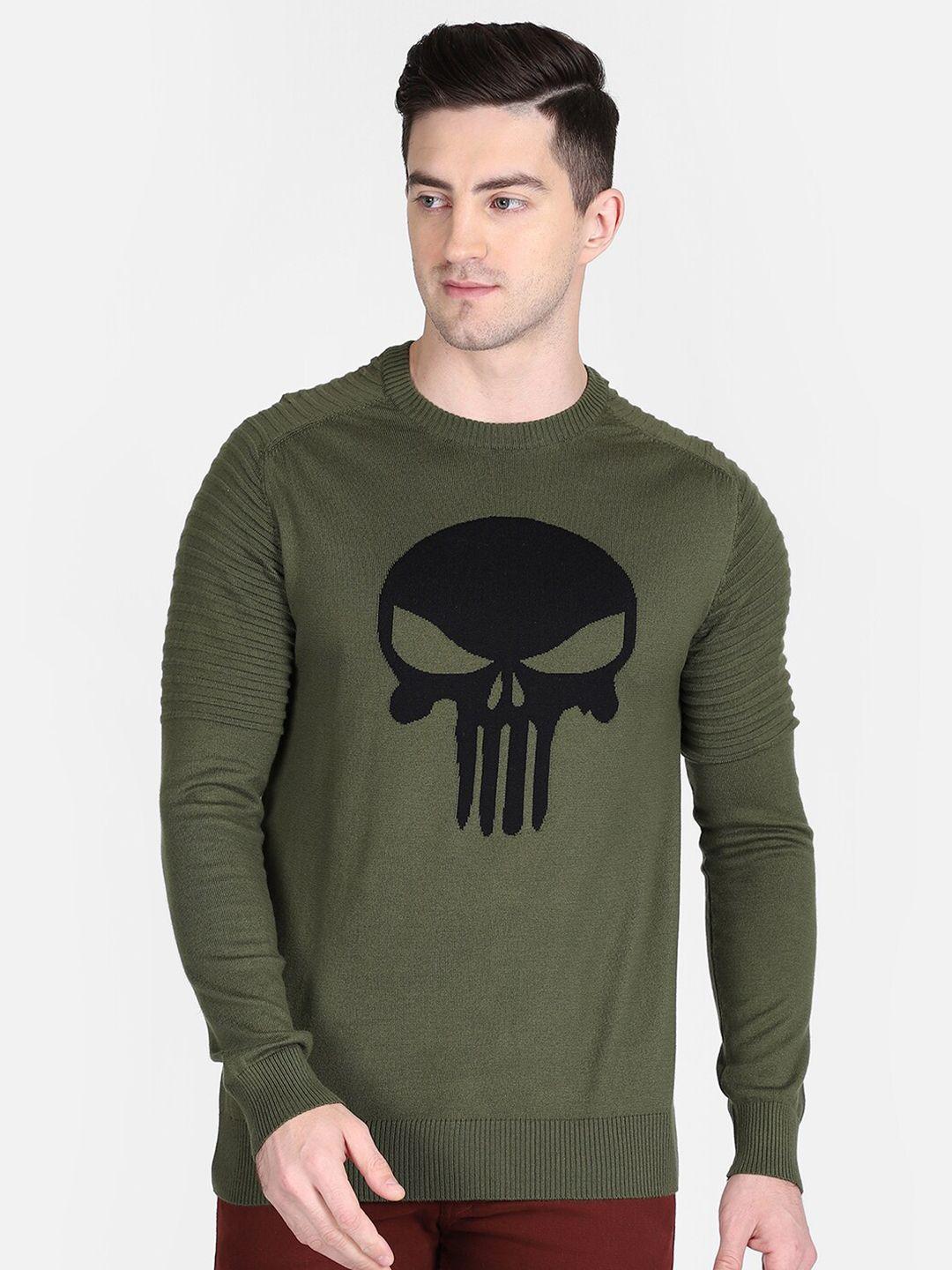 free authority punisher graphic printed sweater