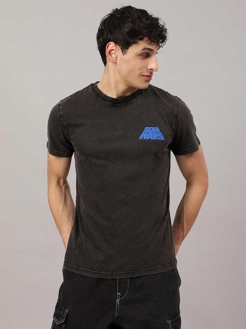 free authority star wars black regular fit crew t-shirt