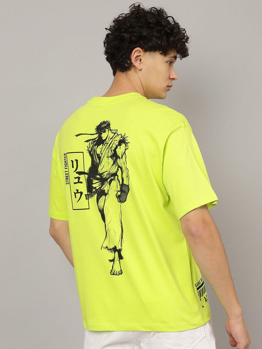 free authority street fighter printed loose t shirt
