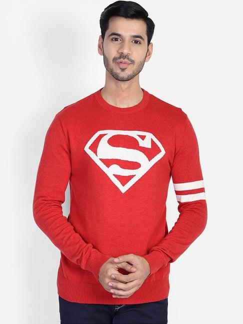 free authority superman printed regular fit sweater