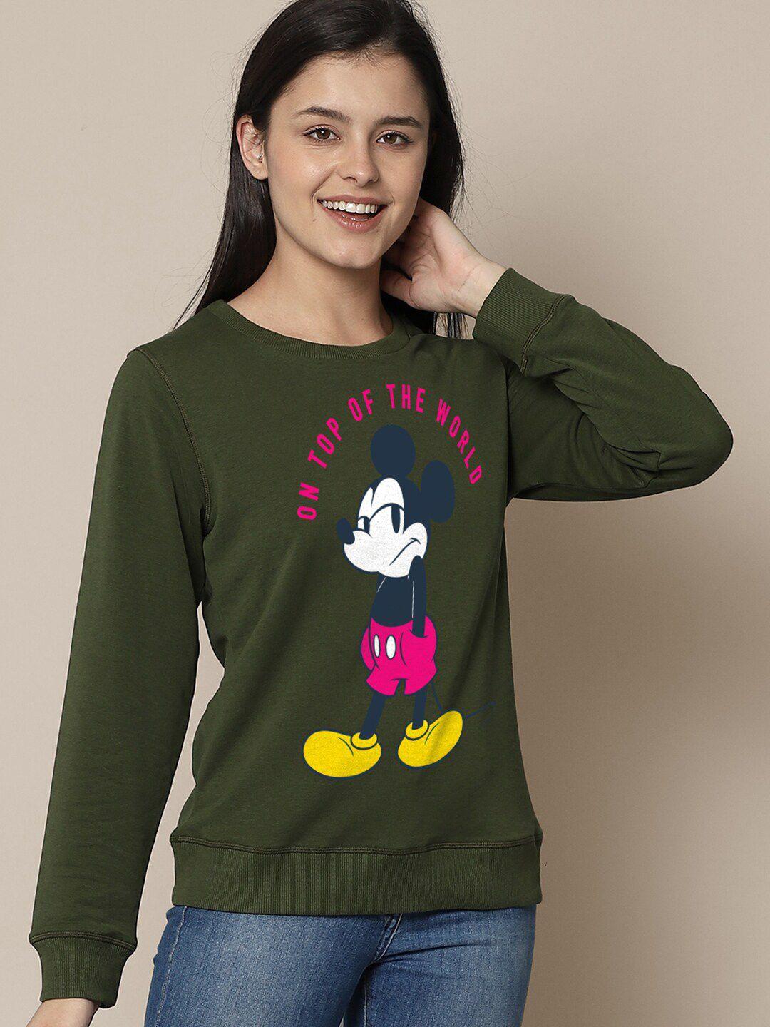 free authority women green printed sweatshirt