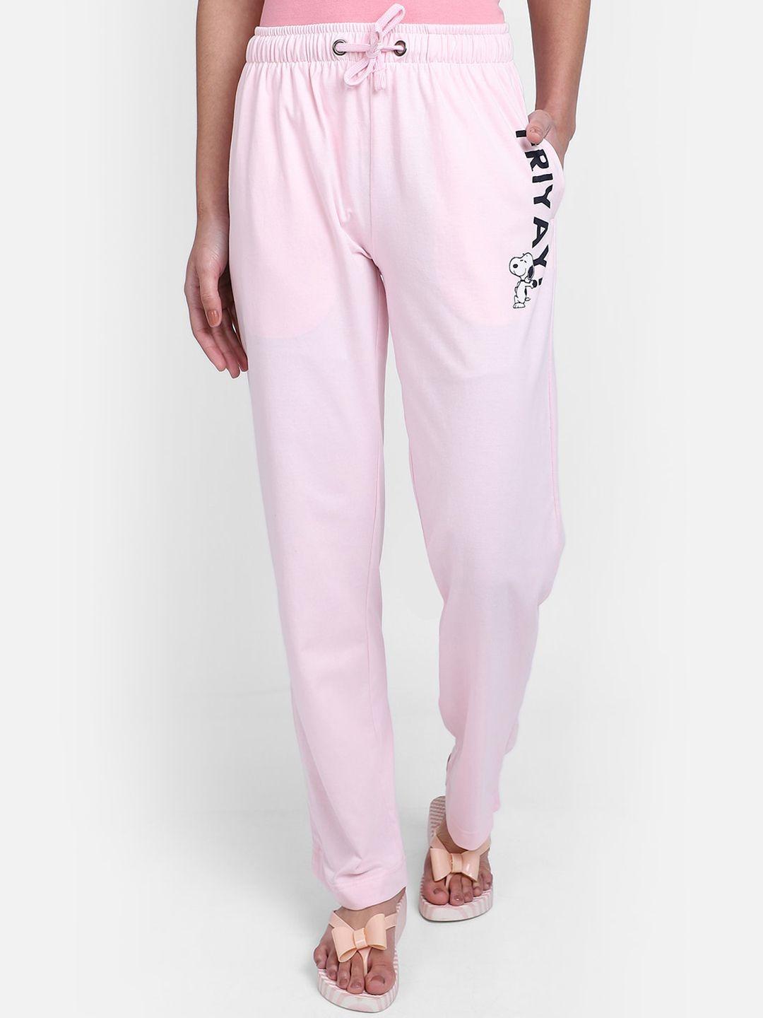 free authority women pink pure cotton lounge pants