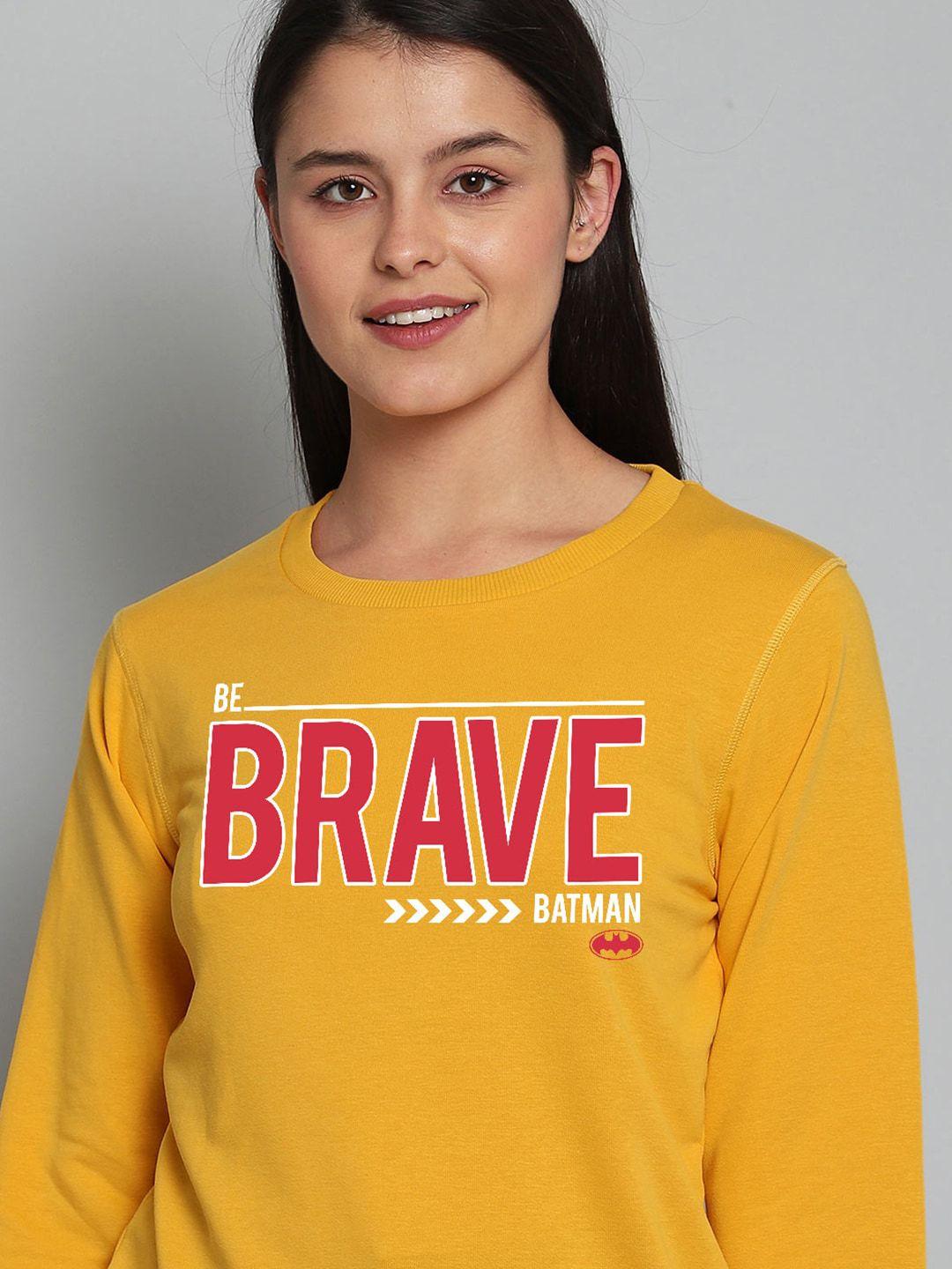 free authority women yellow batman printed sweatshirt