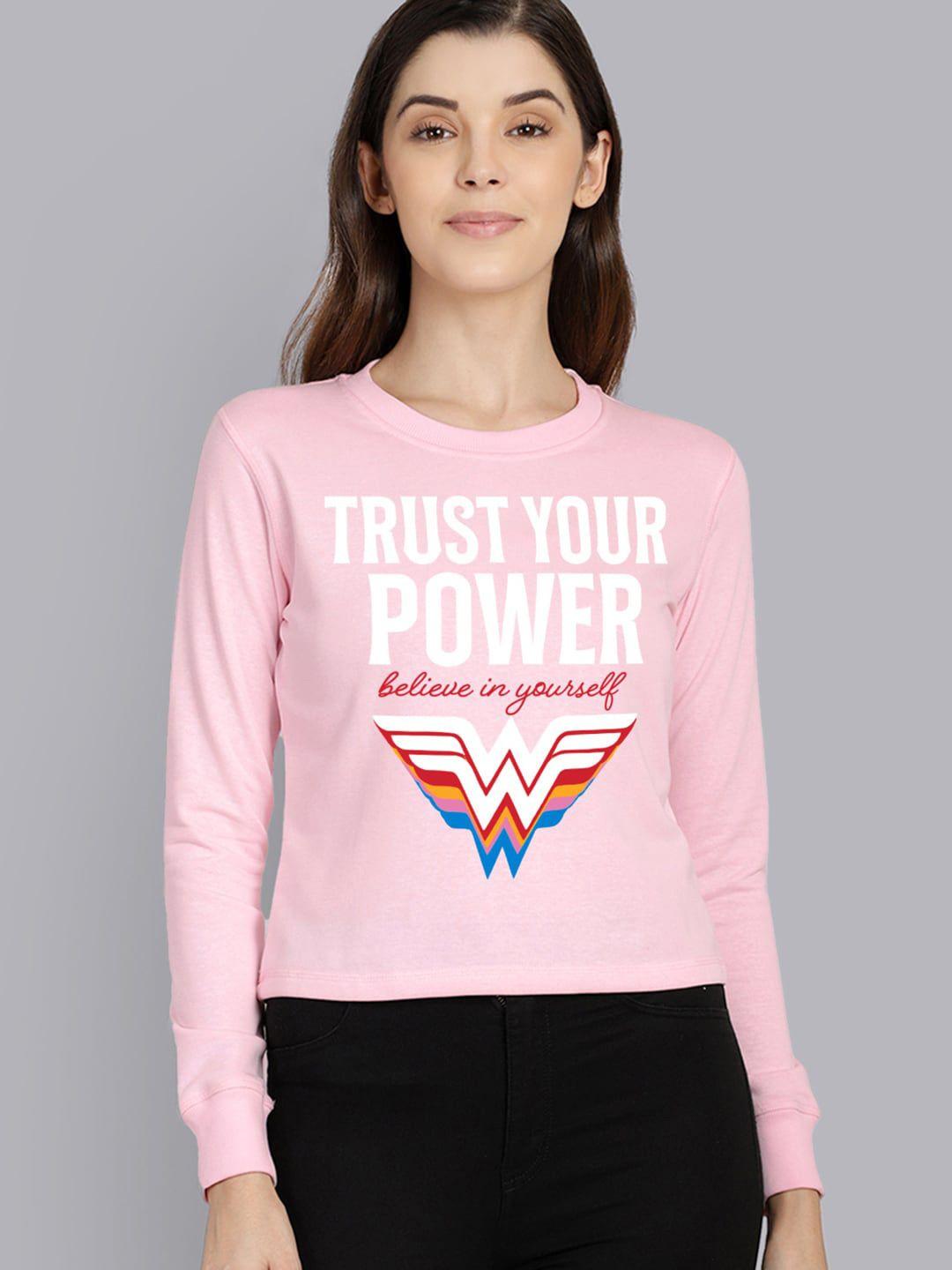 free authority wonder woman printed round neck sweatshirts