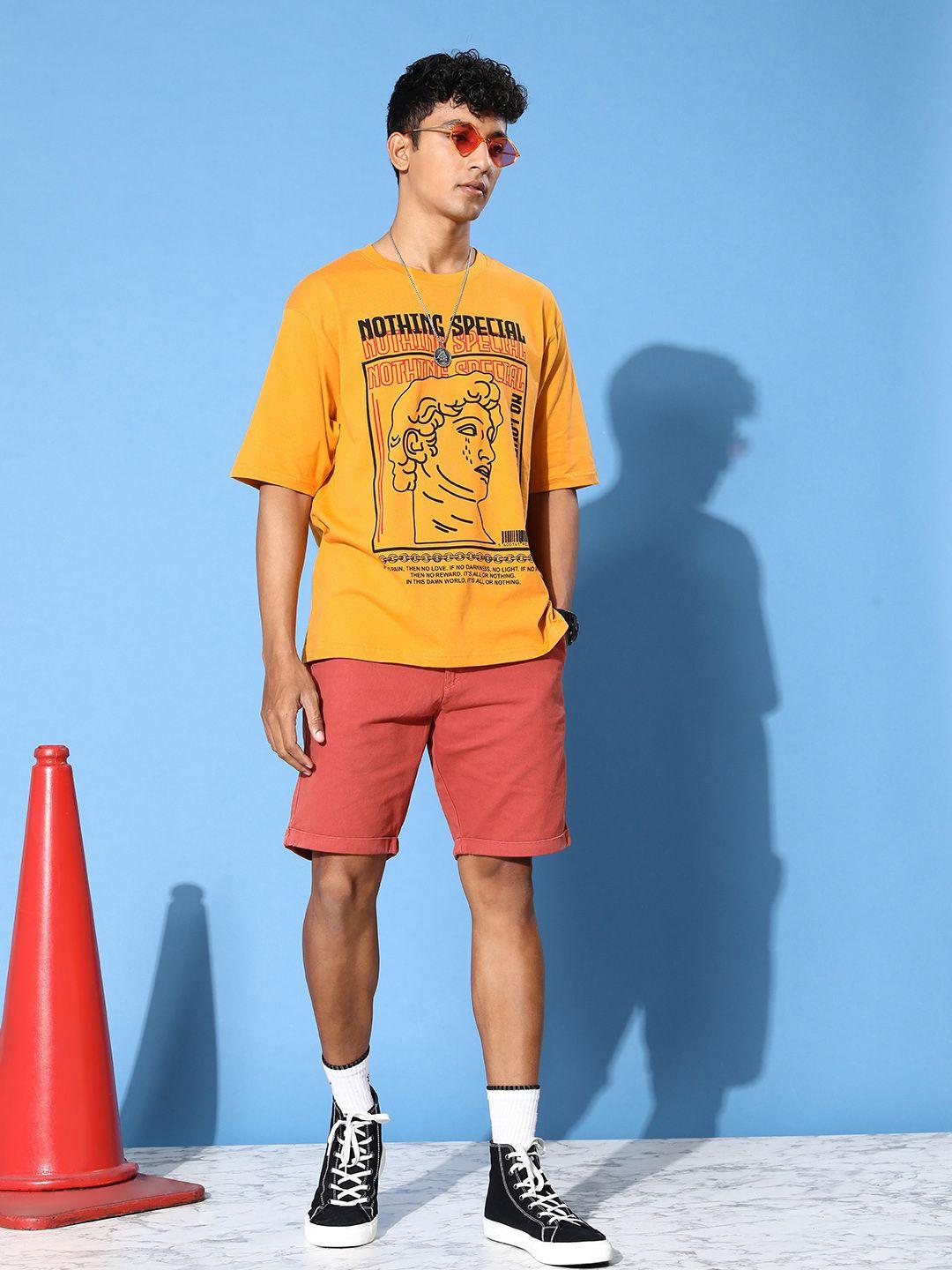 free society men graphic printed oversized t-shirt