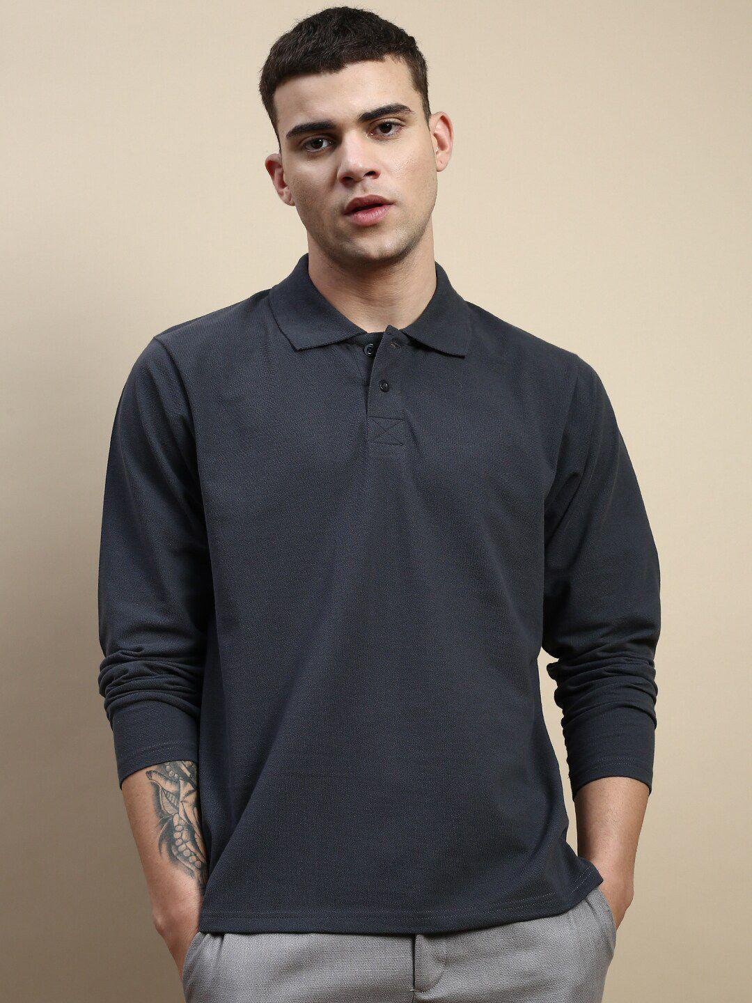 free society polo collar pure cotton oversized t-shirt