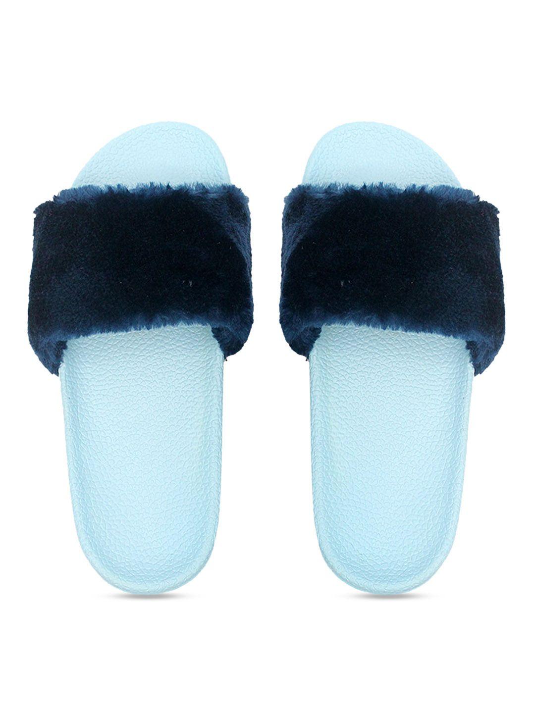freeco women blue solid room slippers
