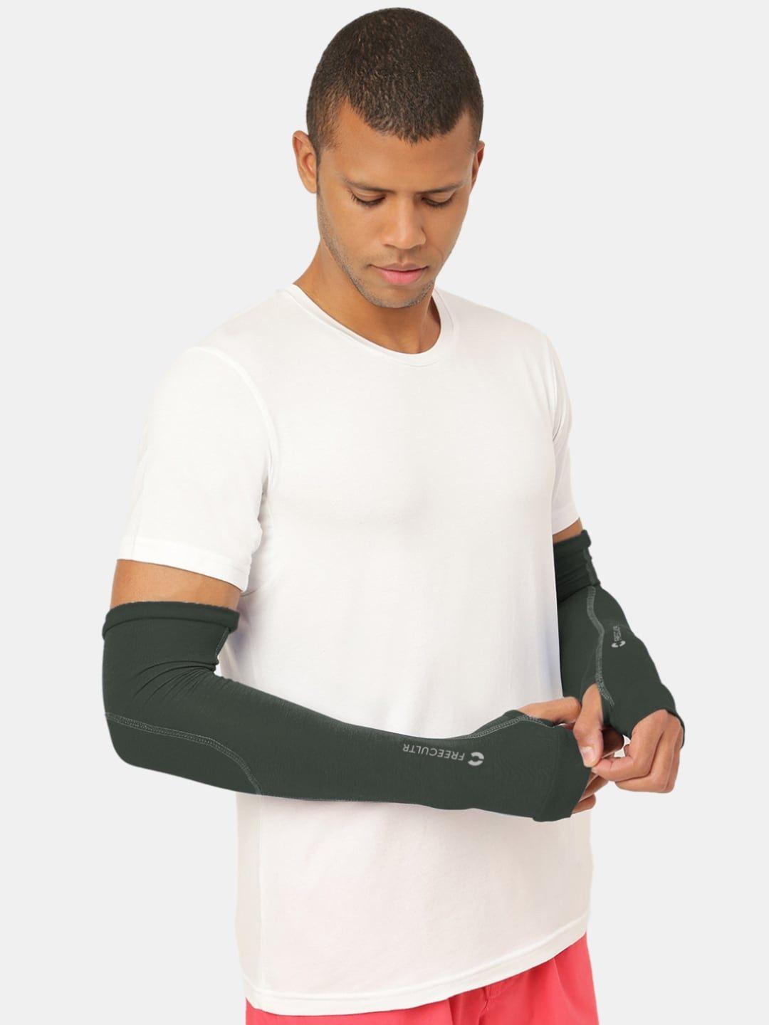 freecultr bamboo antibacterial arm sleeves with built glove