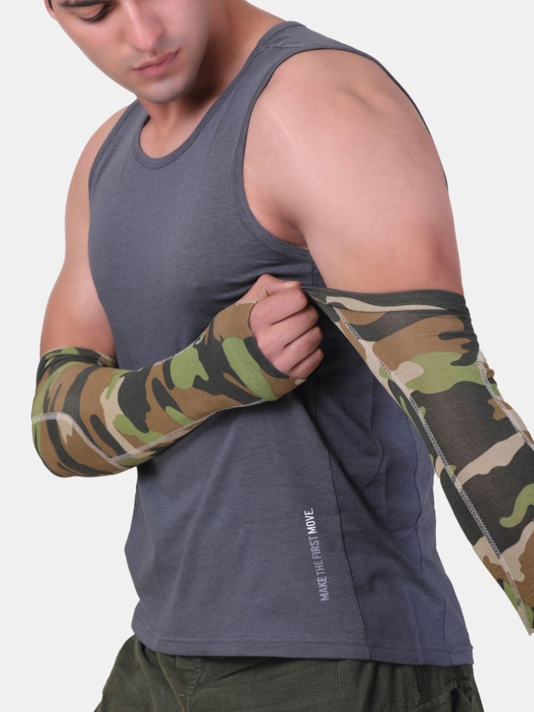 freecultr breathable cotton arm sleeves with in built glove